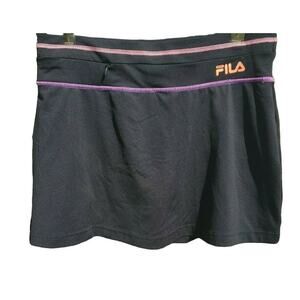 Fila Skort Size Small Womens Black Elastic Waist Built In Shorts Athletic Bottom